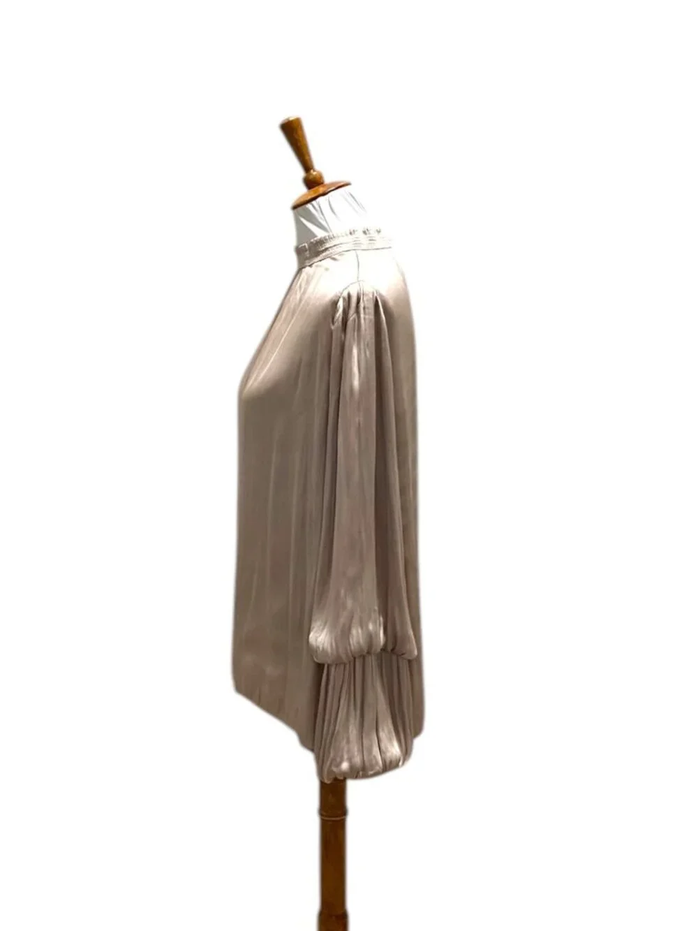 Carmen by Carmen Marc Valvo Satin Blouse Champagne Size XL Special Occasion Boho - Picture 11 of 15